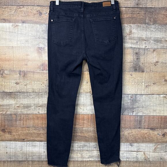Judy Blue Juliana Black Mid-Rise Skinny Leopard Patch Jeans Size 9 29 - Picture 6 of 10